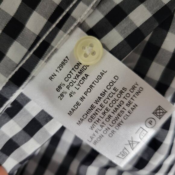 Rochelle Behrens The Shirt Icon White Check Button Front Tailored No Gape XS - Picture 8 of 15